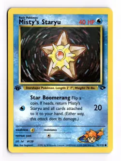 Pokemon Gym Challenge 1st Edition Misty's Staryu 92/132 - Image 1