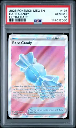 POKEMON MEG EN-MEGA EVOLUTION #175 RARE CANDY ULTRA RARE UR PSA 10 - 147612080 - Image 1