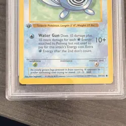 Pokemon Poliwag 1st Edition Base Set Shadowless PSA 7 59/102 1999 - Image 3