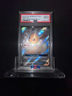 PSA 8 EEVEE GX SM242 BLACK STAR PROMO TAG TEAM POWER COLLECT. SUN & MOON POKEMON - Image 1
