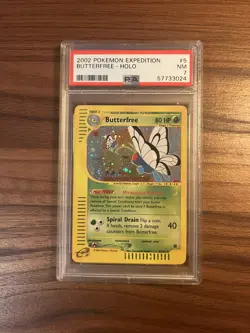 2002 Expedition Butterfree Holo Foil 5/165 WOTC E-Reader Series Pokemon PSA 7 - Image 1