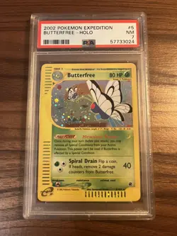2002 Expedition Butterfree Holo Foil 5/165 WOTC E-Reader Series Pokemon PSA 7 - Image 3