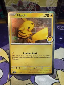 Pokemon TCG Pikachu 051/162 30th Anniversary 2026 Pokemon Day Promo Cosmos Holo - Image 1