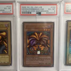 Yugioh 2002 Exodia the Forbidden One LOB 120-124 Complete Set PSA 7 PSA 6 - Image 2