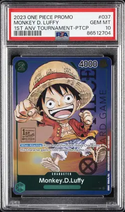 2023 ONE PIECE PROMOS #037 MONKEY D. LUFFY PSA 10 - Image 1