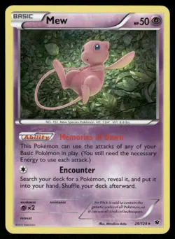 Pokemon Cards Mew 29/124 Holo Fates Collide Holo Rare LP - Image 1