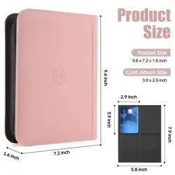 Card Binder 4 Pocket with Zipper, 288 Pockets Trading Card Holder Book, Premi - Image 2