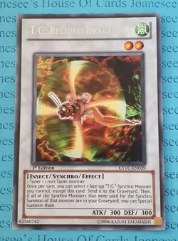 T.G. Recipro Dragonfly EXVC-EN039 Silver Rare Yu-Gi-Oh Card 1st Edition New - Image 1