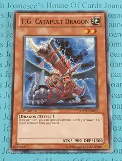 T.G. Catapult Dragon EXVC-EN019 Common Yu-Gi-Oh Card English 1st Edition New - Image 1