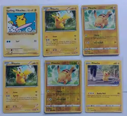 Pokemon Card Pikachu Bundle XY SWSH Sets Surfing Pikachu Reverse Holo Pokemon Go - Image 1