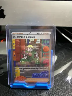 Pokemon Lt. Surge's Bargain Trainer Full Art Holo 185/132 Me01 Special Illustra - Image 4