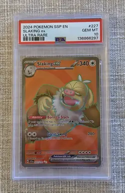 Slaking ex -2024 POKEMON SSP EN-SURGING SPARKS ULTRA RARE #227 SLAKING EX PSA 10 - Image 1