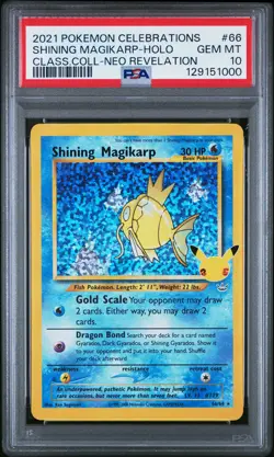 2021 POKEMON CELEBRATIONS CLASSIC COLL #66 SHINING MAGIKARP-HOLO PSA 10 - Image 1
