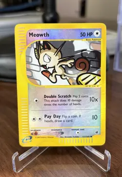 Meowth 121/165 Expedition Base Set Reverse Holo Rare Pokemon TCG Nintendo HP - Image 1