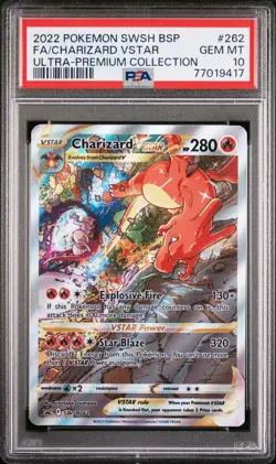 2022 POKEMON SWSH BLACK STAR PROMO #262 FULL ART/CHARIZARD VSTAR PSA 10 - Image 1