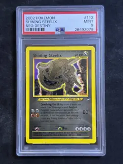 PSA 9 Mint Pokemon 112/105 Shining Steelix SR Neo Destiny 2002 Shiny - Image 1