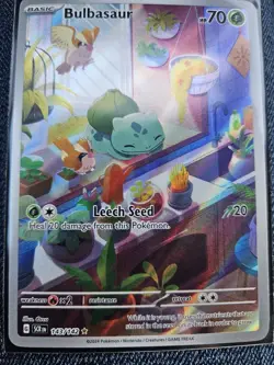Pokemon Bulbasaur Illustration Rare Full Art Holo SV07 143/142 2024 - Image 1