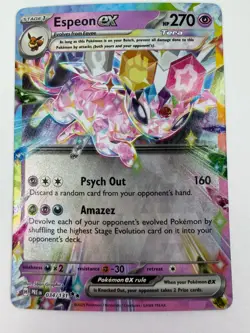 Espeon ex 034/131 Prismatic Evolutions Pokemon Card Tera Full Art Holo - Image 1