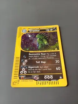 Pokemon EN NM Tyranitar Regular Holo Aquapolis H28/H32 N Gengar Skyridge Crystal - Image 2