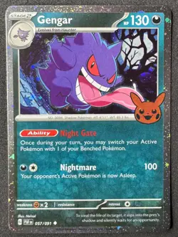 Gengar [Cosmos Holo] 057/091 Paldean Fates Trick or Trade Booster 2024 Near Mint - Image 1