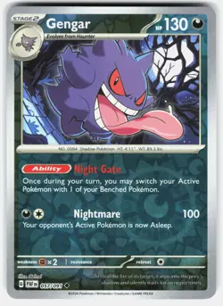 POKEMON GENGAR 057 PALDEAN FATES REVERSE HOLO NM - Image 1