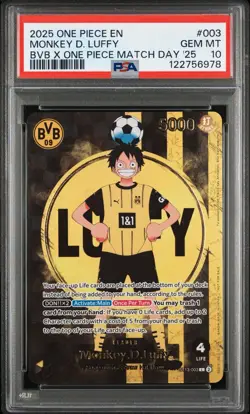 PSA 10 Monkey D Luffy ST13-003 BVB Borussia Dortmund ONE PIECE Matchday Promo EN - Image 1