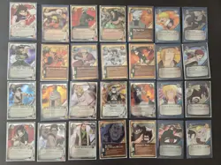 Naruto CCG 2002 Lot Of 28 Cards Unlimited Edition Holofoils, Lightly Played - Image 1