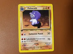 Poliwrath 28/75 1st Edition Neo Discovery Pokemon TCG WOTC Rare Non Holo NM - Image 1