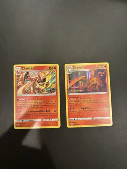 Pokemon TCG Charizard Prerelease Stamped Lot: SM158 & SWSH066 - Image 1