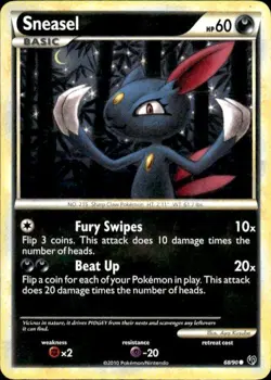 Vintage Wotc Pokemon Sneasel Undaunted 68/90 Light Play LP - Image 1