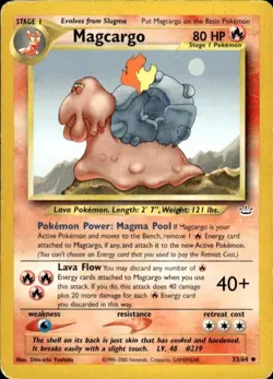 Vintage Wotc Pokemon Magcargo Neo Revelation 33/64 Light Play LP - Image 1