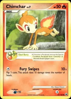 Vintage Wotc Pokemon Chimchar (57) Majestic Dawn 57/100 Light Play LP - Image 1