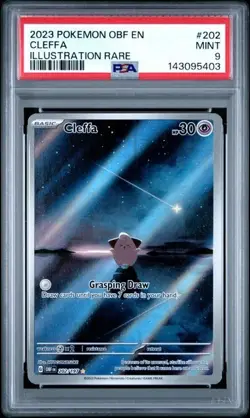 2023 Pokemon OBF EN #202 Cleffa Illustration RARE PSA 9 - Image 1