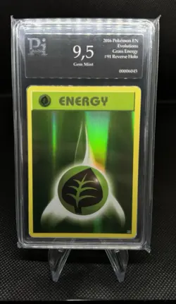 Pokemon Grass Energy #91 Reverse Holo 2016 Evolutions ENG - Graded - Image 1