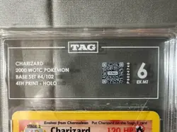 Charizard 1999 Base Set Holo 4/102 – TAG 6 EX-MT - Unlimited WOTC - Pokemon TCG - Image 3