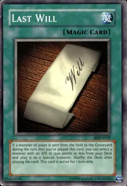 Last Will - SDY-E035 - MP - YuGiOh - Image 1