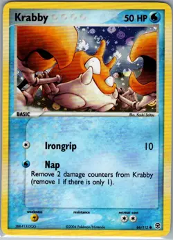 Krabby 66/112 Reverse Holo FireRed & LeafGreen - Pokemon Card - NM - Image 1