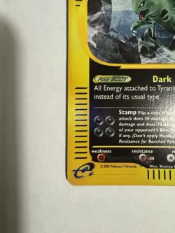 Pokemon TCG Tyranitar Expedition Base Set Reverse Holo Card 29/165 LP - Image 4