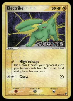 Pokemon Cards Electrike 59/107 Reverse Holo STAMPED Deoxys Common NM - Image 1
