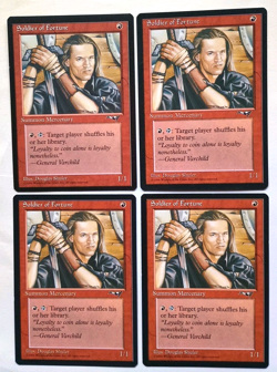 Magic the Gathering MTG Alliances SOLDIER OF FORTUNE X 4 LP/EX U 1996 NICE! - Image 1