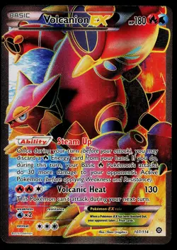 Pokemon Card - Volcanion EX Steam Siege 107/114 Rare Ultra 2016 - Image 1