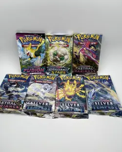 Pokemon TCG Sword & Shield Variety Booster Packs Sealed 7X - Image 1