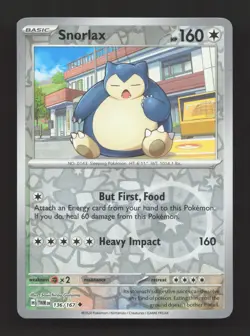 Snorlax 136/167 Uncommon Twilight Masquerade Pokemon Reverse Holo Near Mint - Image 1