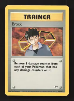 Brock 98/132 Rare Gym Heroes Pokemon Moderately Played - Image 1