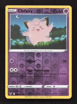 Clefairy 063/185 Common Vivid Voltage Pokemon Reverse Holo Near Mint - Image 1