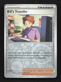 Bill's Transfer 156/165 Uncommon 151 Pokemon Reverse Holo Near Mint - Image 1