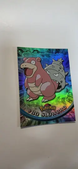 2000 Pokemon Topps Tv Animation Edition Series 2 Slowbro #80 Rainbow Foil Blue - Image 1