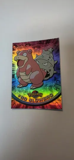 2000 Pokemon Topps Tv Animation Edition Series 2 Slowbro #80 Rainbow Foil Blue - Image 2
