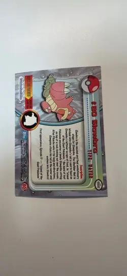 2000 Pokemon Topps Tv Animation Edition Series 2 Slowbro #80 Rainbow Foil Blue - Image 3