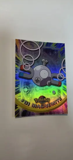 2000 Topps Pokemon Rainbow Foil Magnemite #81 Blue Logo TV Animation Series 2 - Image 1